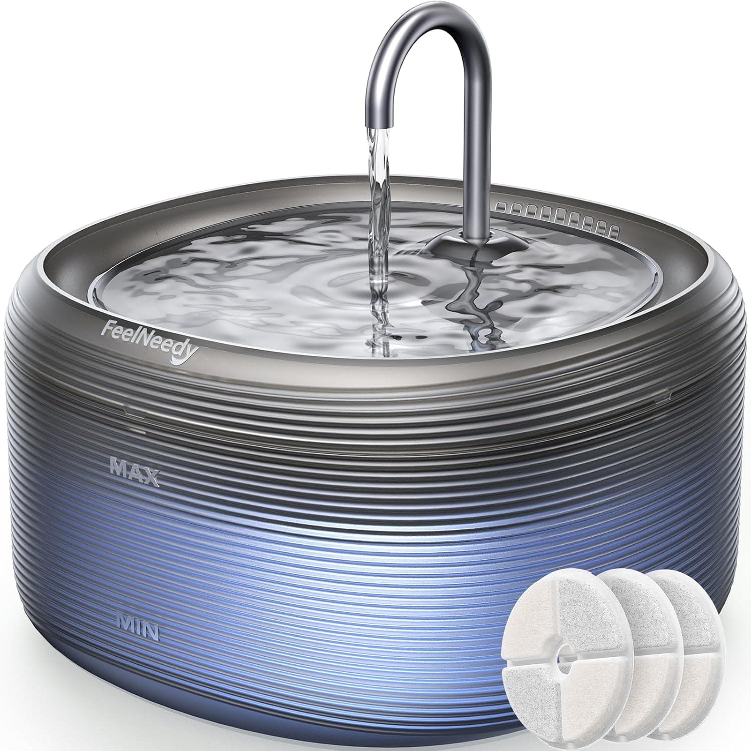 FEELNEEDY Fuente para Gatos 3,2L, Bebedero Gatos con Forma de Grifo, Fuente Gatos, Bomba de Agua Súper Silenciosa, Filtro ... – FEELNEEDY