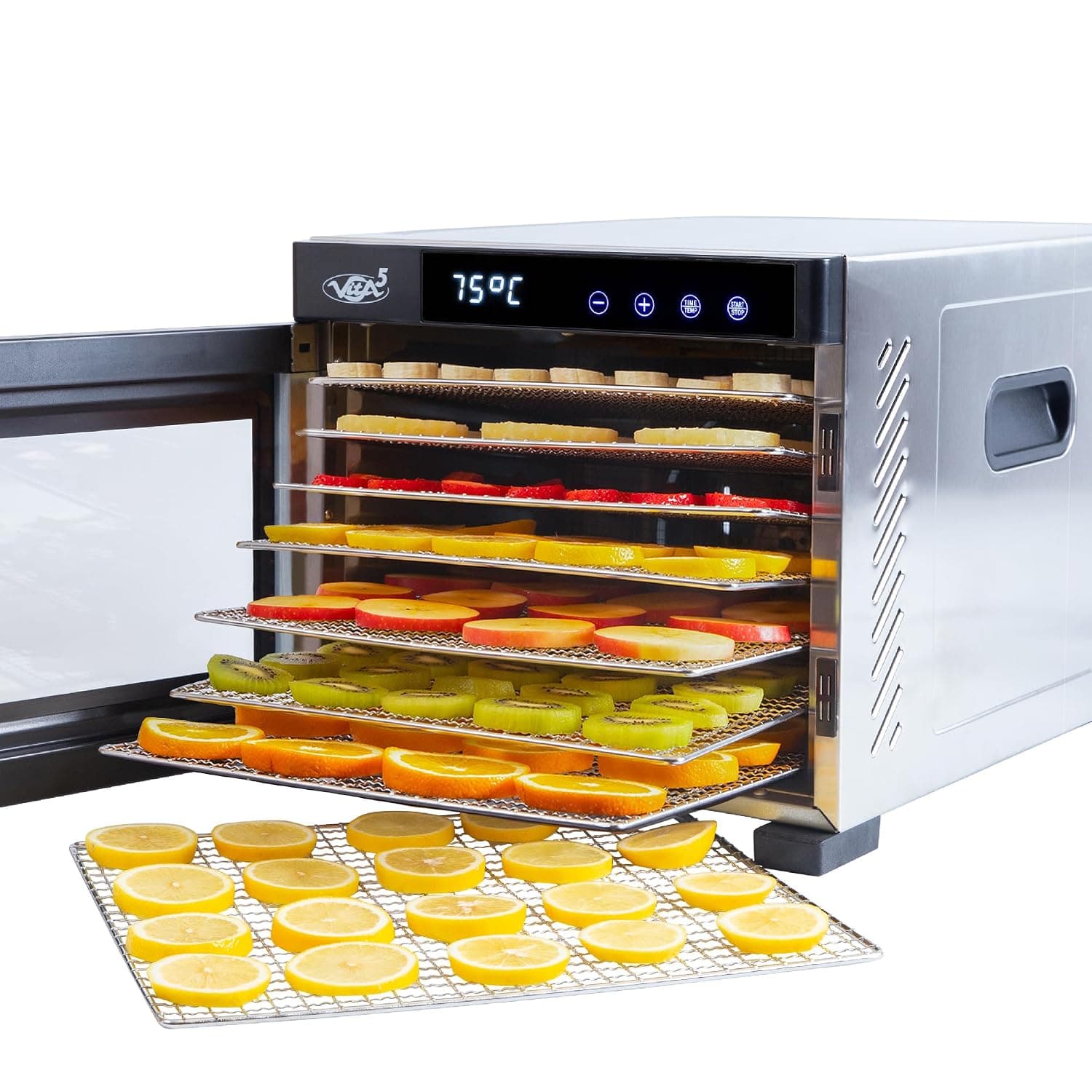Deshidratador de alimentos Vita5 Deshidratador de Alimentos con 7 Bandejas de Acero Inoxidable con temperatura regulable – Vita5