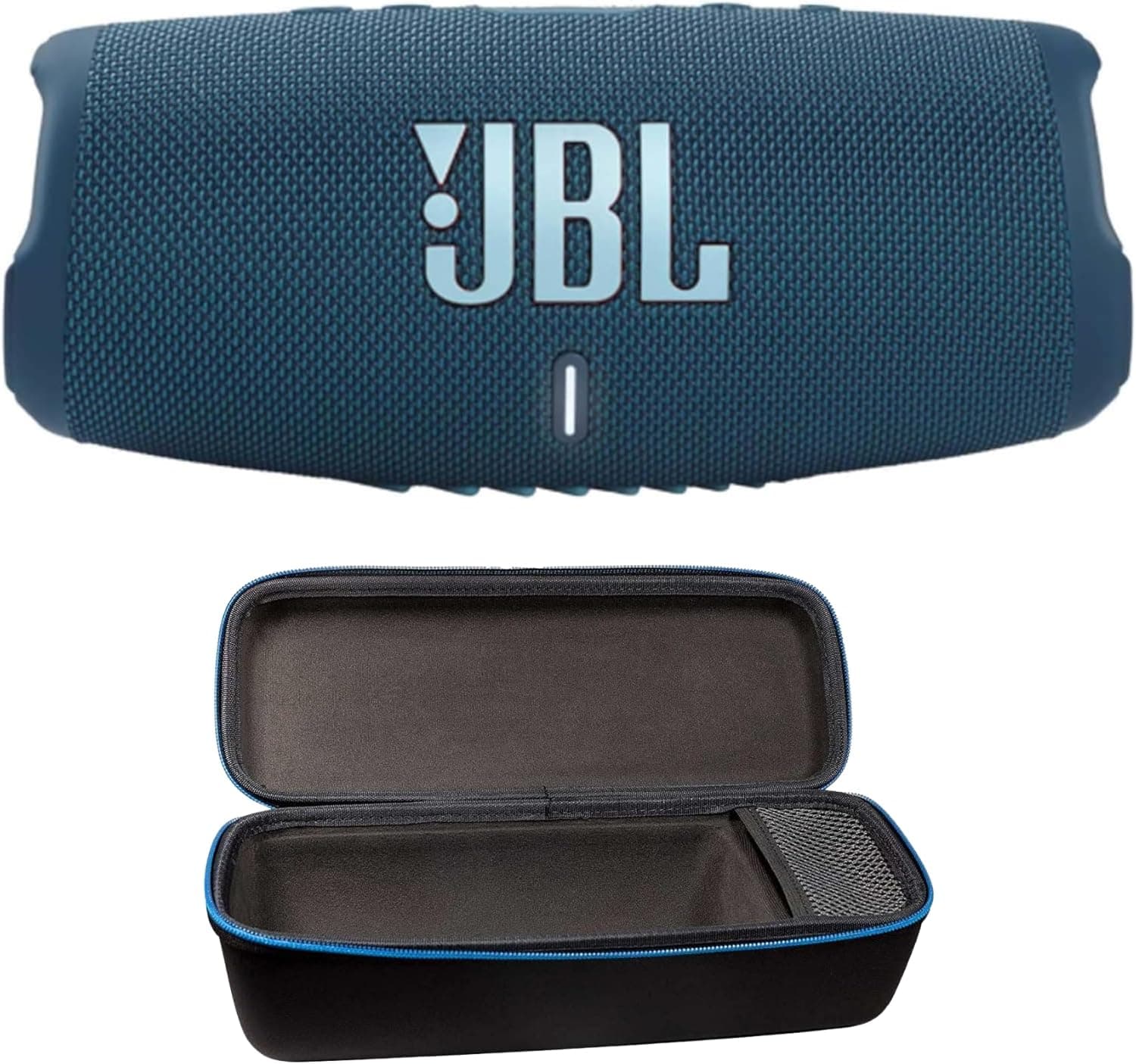 JBL Charge 5 - Altavoz Bluetooth inalámbrico portátil impermeable con divvi Funda rígida protectora - Azul – JBL