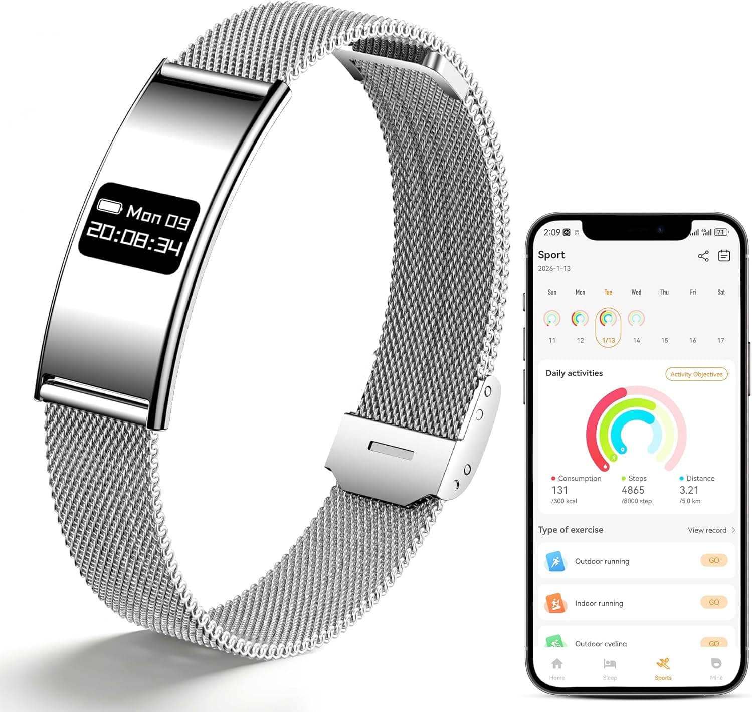 Irondance Pulsera inteligente de salud para mujeres y hombres, rastreadores de actividad y fitness, frecuencia cardíaca, e... – Irondance