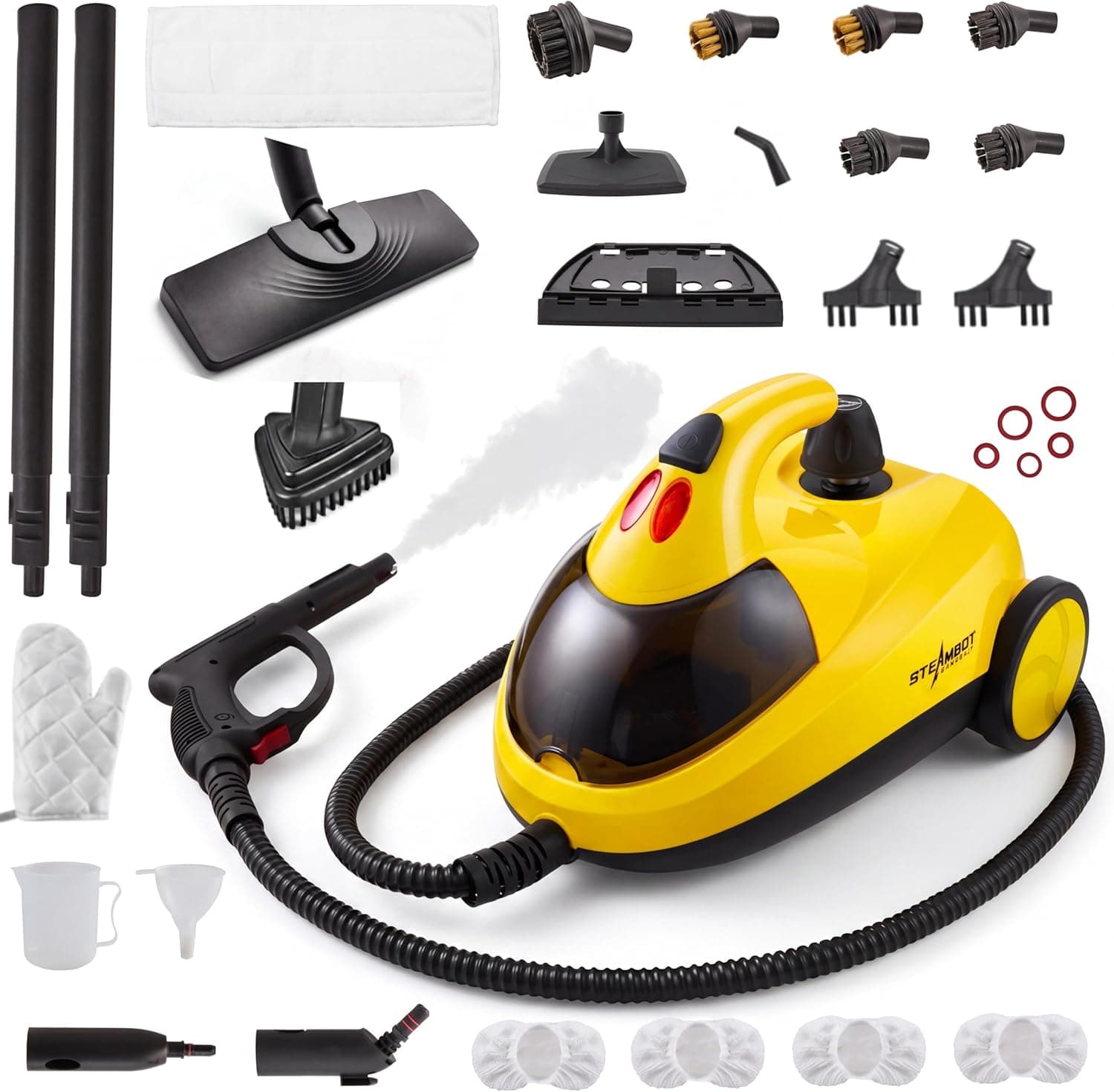 Steambot Limpiador a vapor con potente limpieza profunda 28 en 1 para el hogar, suelos, coches, azulejos, lechada, horno, ... – Steambot
